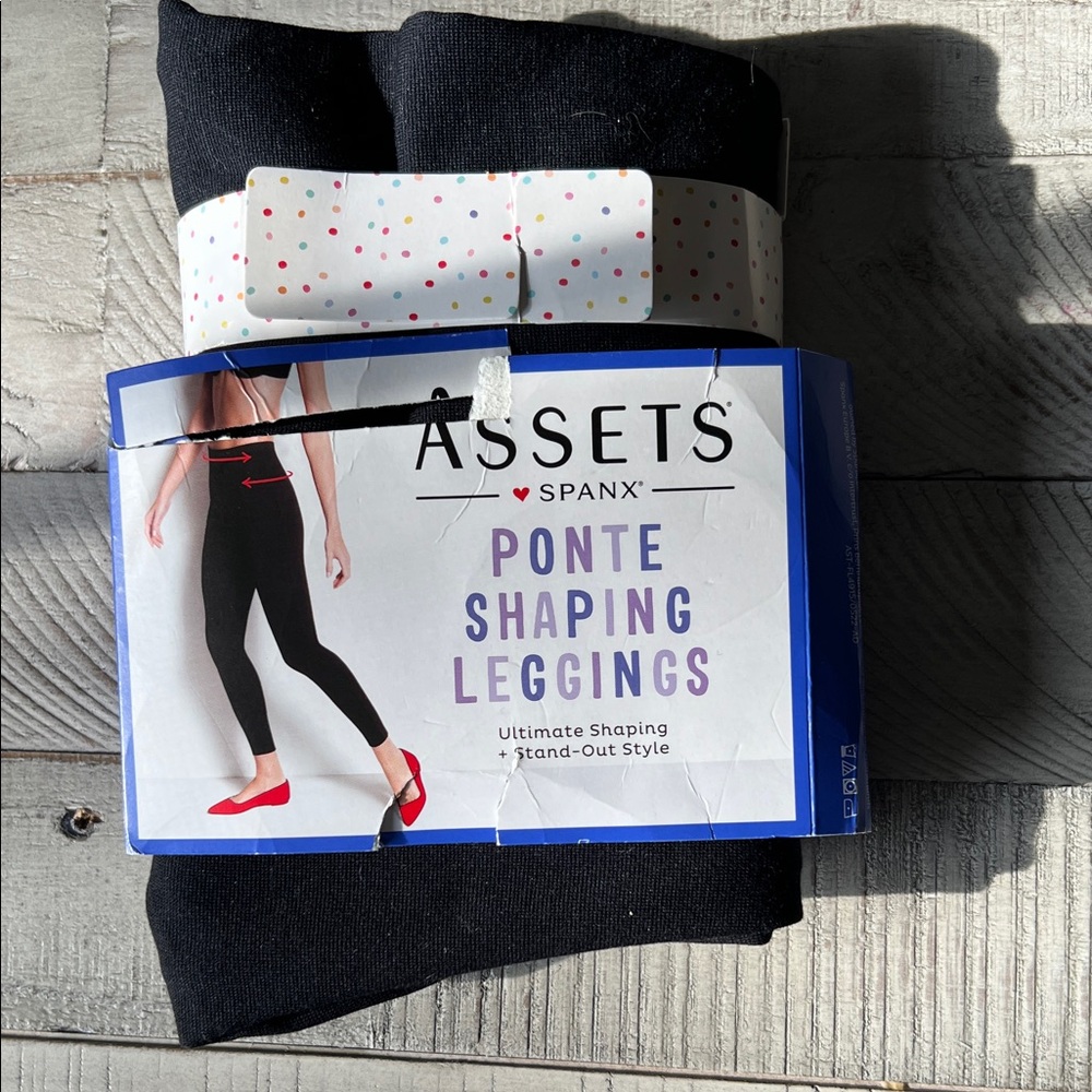 Assets By Spanx Black Ponte Shaping Leggings
